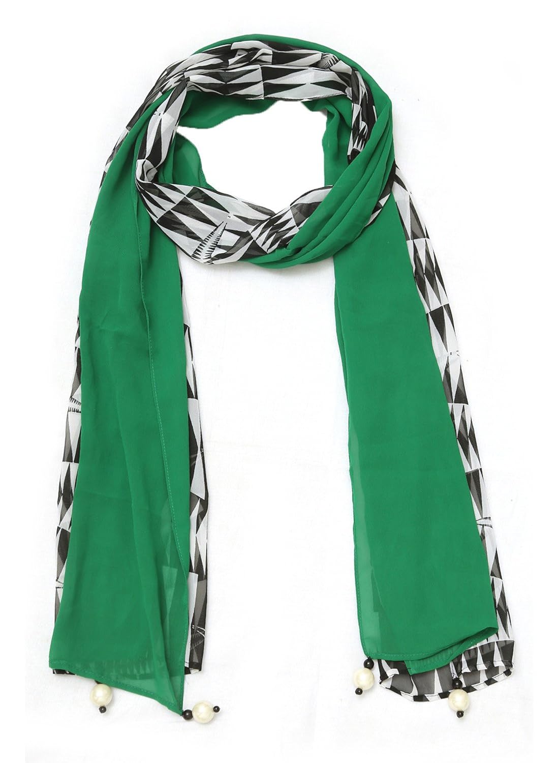 grishti green printed georgette womens stole