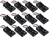 WAYLLSHINE 12Pcs 2 x 1.5V AA Battery Holder Case