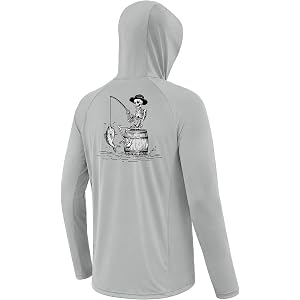 Twekfish Men's UPF 50+ Fishing Hoodie, Long Sleeve UV Protection Sun Shirt with Hood Mask, Hooded Graphic Shirts for Outdoor
