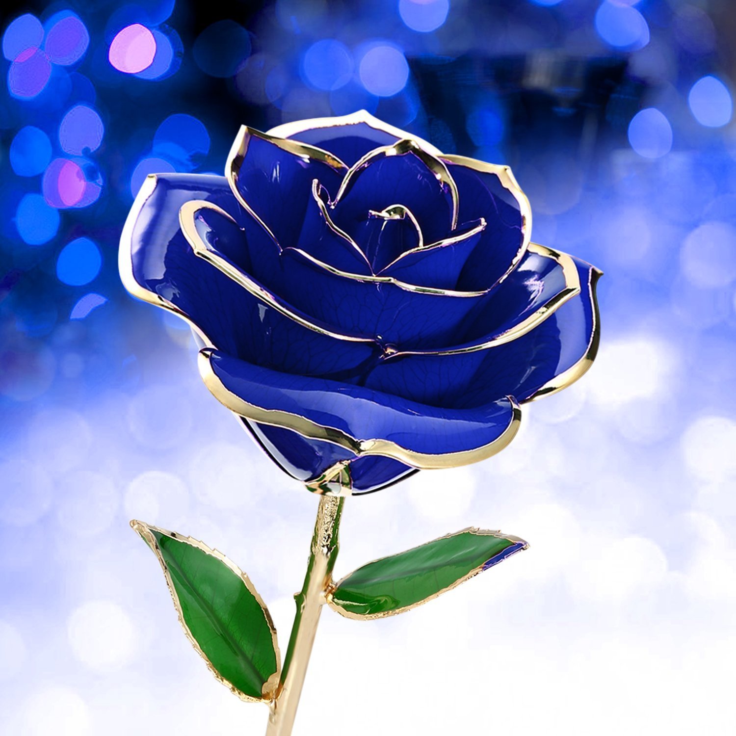 24K Gold Rose Flower, Metal Dipped Roses Artificial Flowers for Valentine Day, Anniversary, Birthday for Lover Mother Girlfriend, 24K Golden Plated Rose in Present Box Red