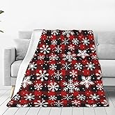 Christmas Red Plaid Fleece Blanket Ultra Soft Plush Cozy Xmas Home Decor Throw Blanket for Bed, Sofa, Couch 50"x 40"