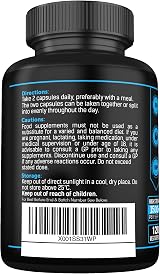 SS Sport Supplies Taurine 1500mg Capsules with Magnesium Glycinate B6 B3 D3 120 view 3