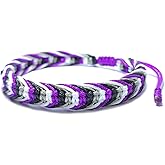 tenghong2021 LGBTQ Rainbow Pride Bracelets for Women Men Handmade Bulk Rainbow Pride Parade Wristband Transgender Pansexual Nonbinary Asexual Gay & Lesbian Macrame Style Rope Woven Bracelet