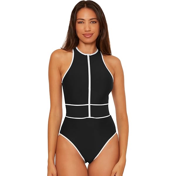RVCA Junior's Rockaway Rib ONE Piece Swimsuit, Black, S