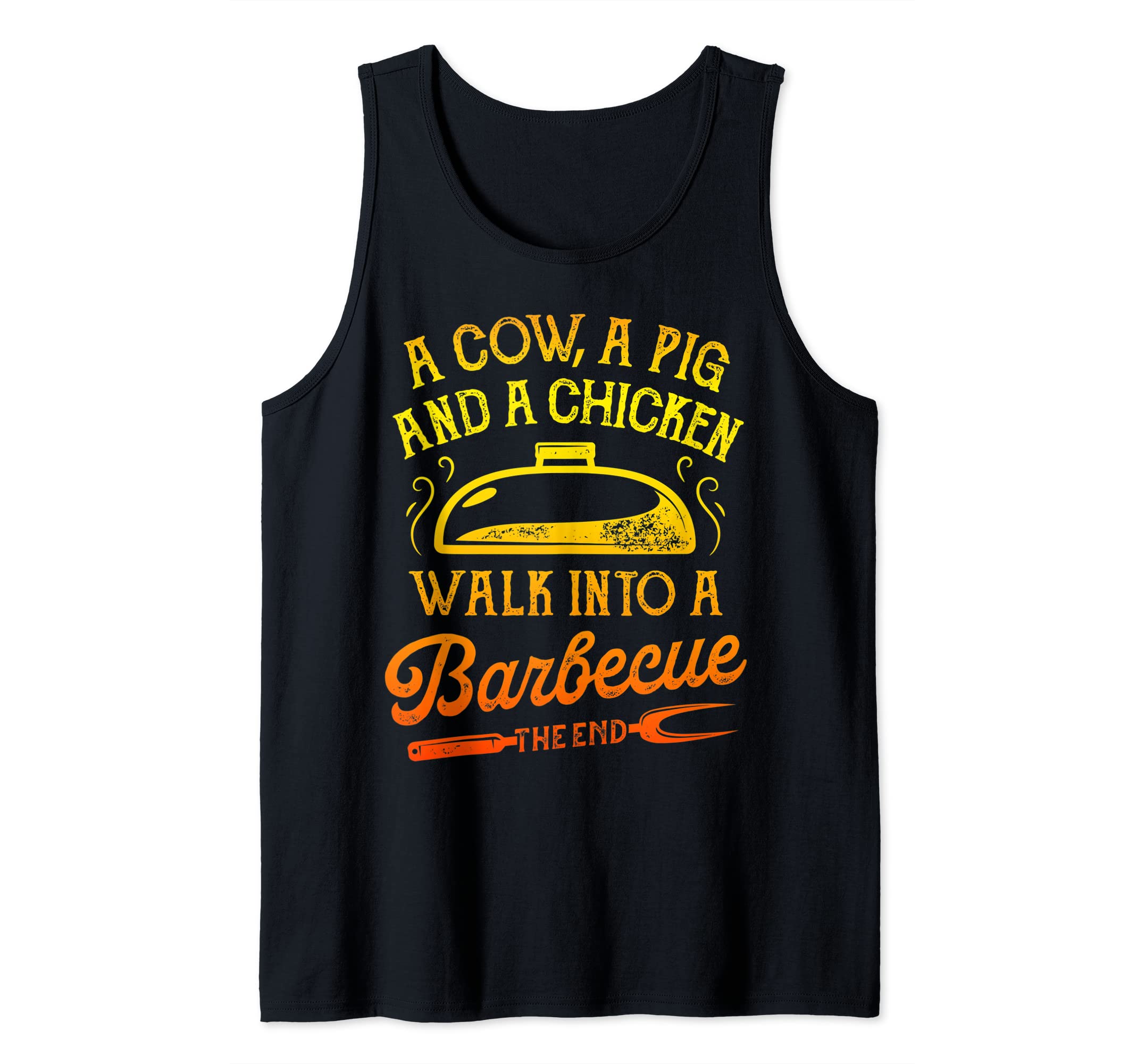 Chef A Cow A Pig And A Chicken Walk Into A BBQ Barbecue Tank Top