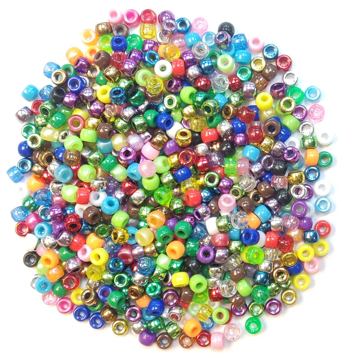 arkCRAFT 4-in-1 Assorted Pearlised/Glitter/Metallic/Bright Pony Beads PK-1000 (4 in 1)