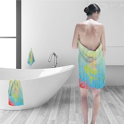 Amazon Com Nalahomeqq Bath Towel Set Mermaid Soft Pastel Color