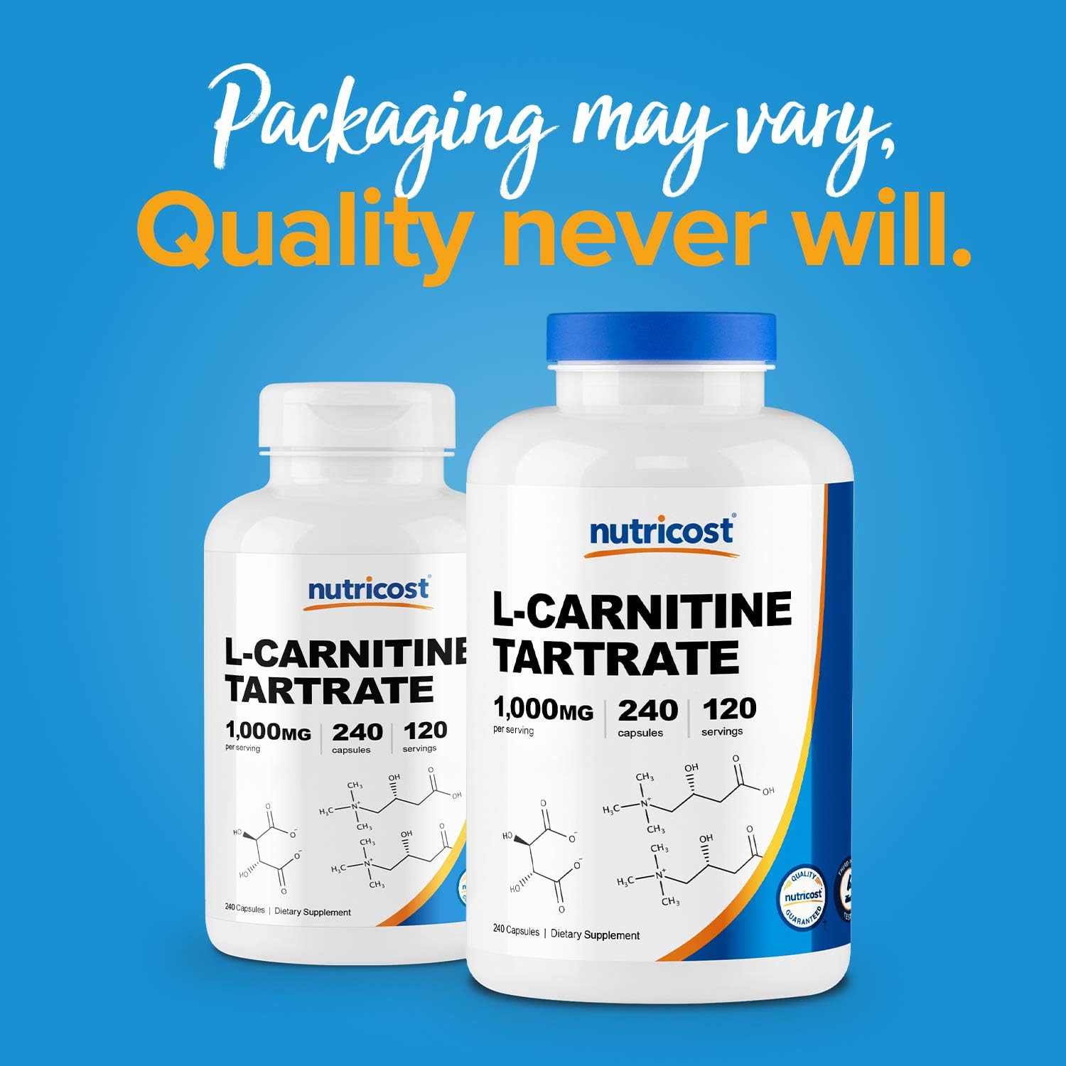 Nutricost L-Carnitine Tartrate 500mg, 240 Capsules - 1000mg Per Serving: Health & Personal Care