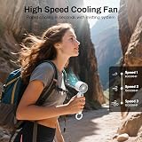 Dnenellr Handheld Fan 2025 5000mAh USB LED Display 3-Speed Portable White view 2