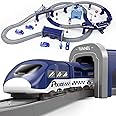 Wdmiya Train Set for Toddlers, 92 Pcs Train Toys for Kids Ages 2-8, Electric Trains Sets with Tracks (Magnetic Connection), Battery Operated Trains Birthday Gift for 2 3 4 5 6 7 8 Years Old
