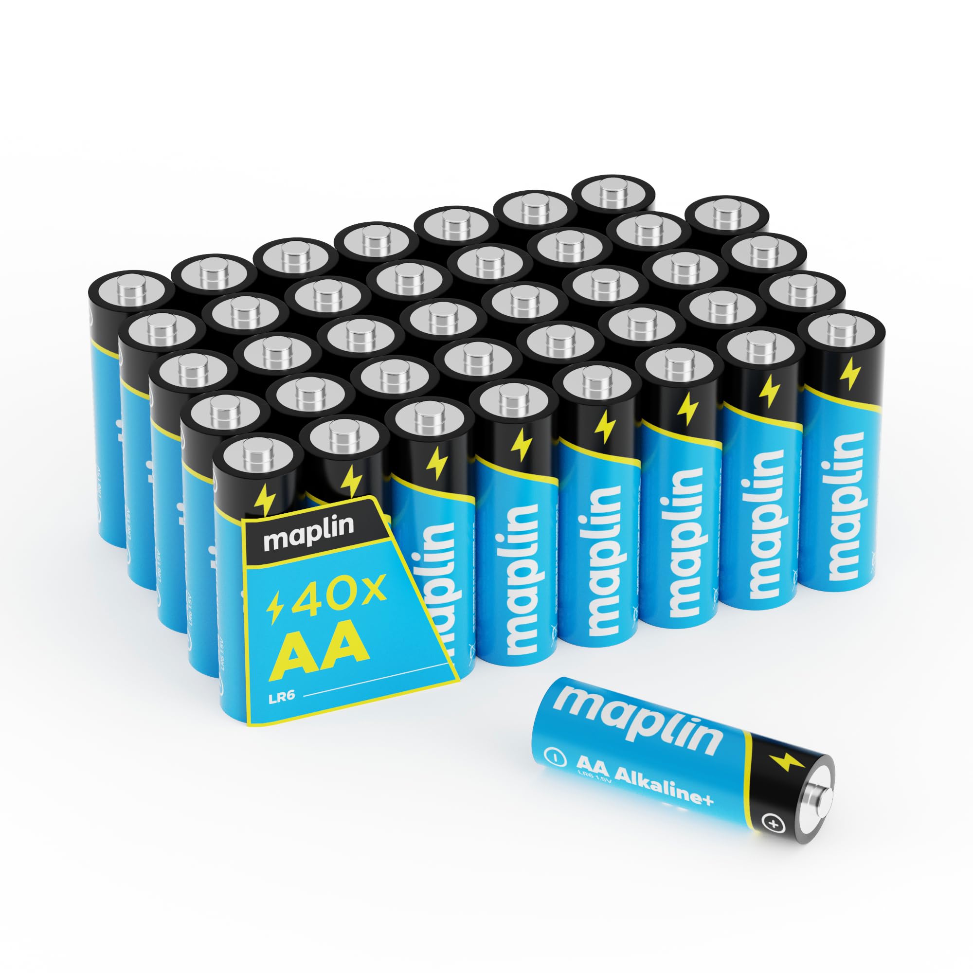 Maplin 40x AA LR6 1.5V Alkaline Batteries 10 Year Shelf Life High Performance