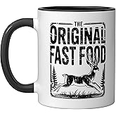 Deer Hunting Ceramic Mug, Black/White