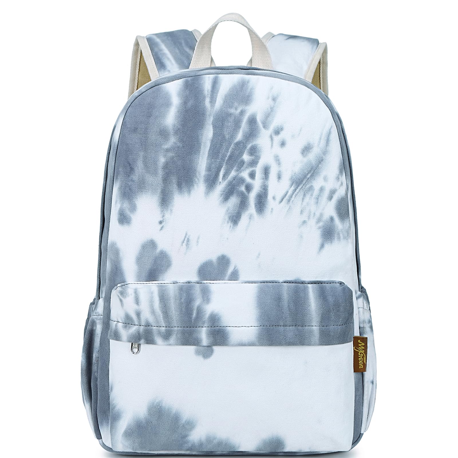 Canvas School Bag Backpack Girls, Mygreen Ranibow Style Unisex Fashionable Canvas Zip Backpack School College Laptop Bag for Teens Girls Students Casual Lightweight Travel Daypack Outdoor