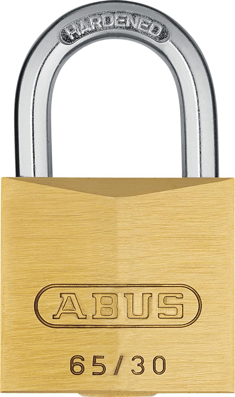 ABUS Padlock Brass 65/30 - Suitcase Lock - Ideal for Indoor and Outdoor - Weatherproof - Solid Brass Lock Body - Hardened Steel Shackle - keyed - ABUS Security Level 3