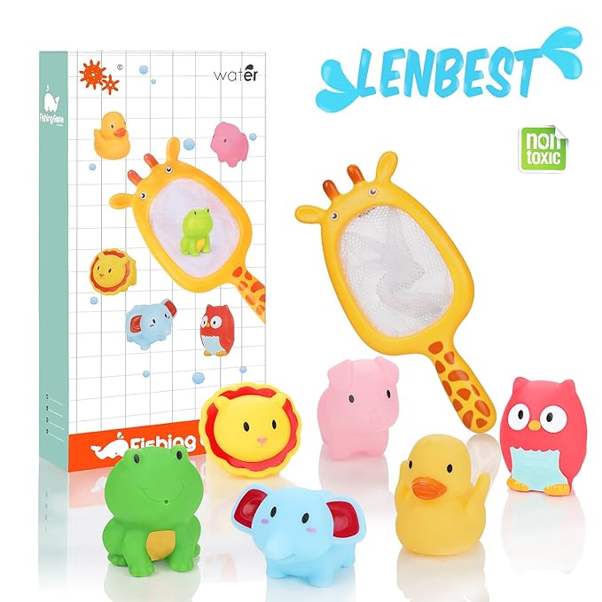 Lenbest Tierisches Thema Badespielzeug, Badewannenspielzeug Baby Wasserspaß Dusche für Kinder Mit 6 Baby Badewanne Spielzeuge