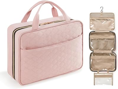 Lifewit Travel Toiletry Bag Large Hanging Cosmetic Organizer Pink