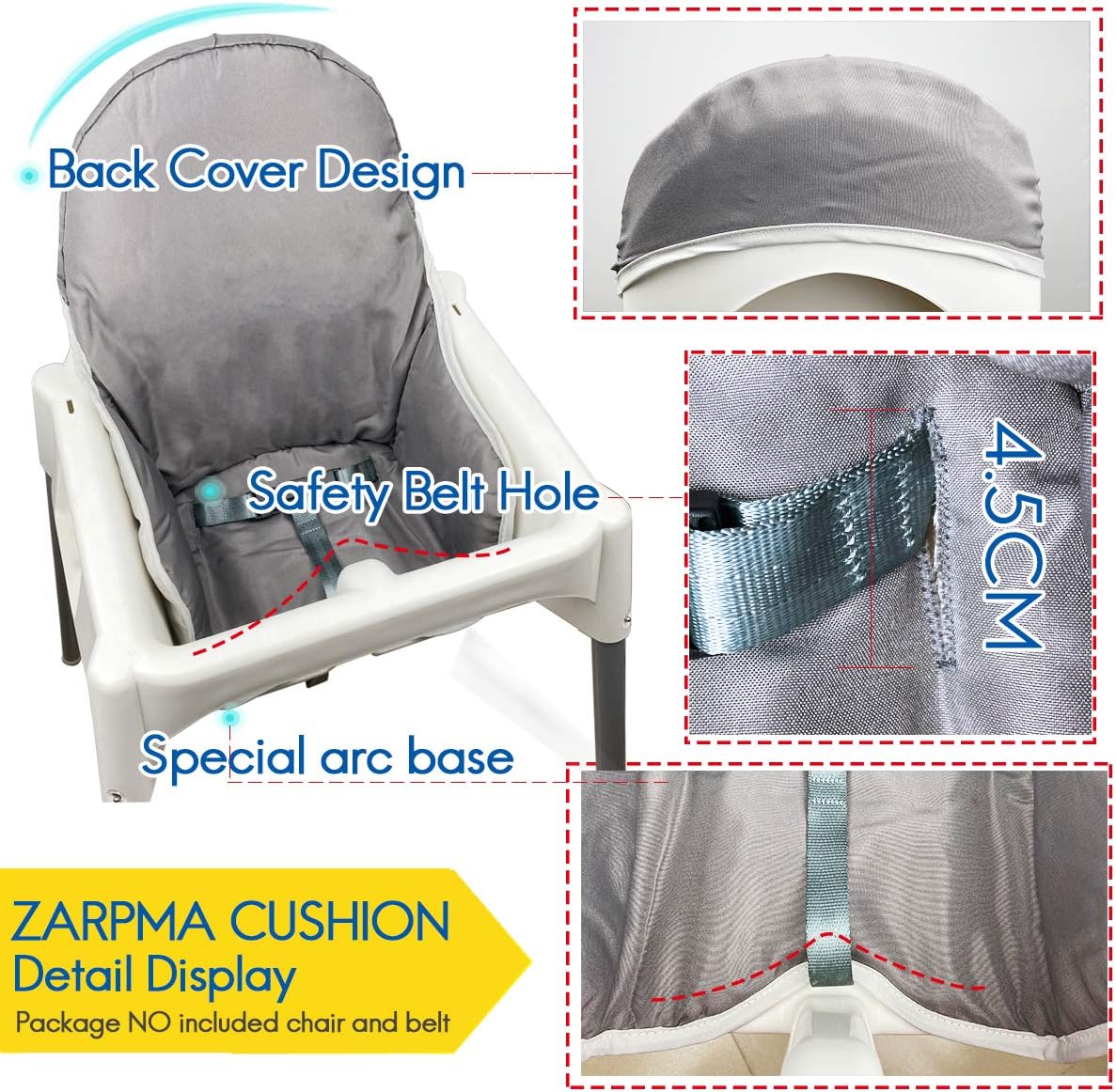 ZARPMA Seat Covers Cushion for IKEA Antilop Highchair Washable Foldable Baby Highchair Cover IKEA Child Chair Cushion - Image 3