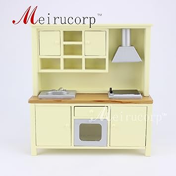 Fine Dollhouse 1/12 Scale Miniature Furniture Beautiful Kitchen Cabinet Cooking Bench