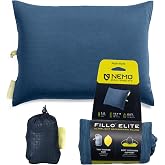 NEMO Equipment Fillo Elite Camping Pillow - Blue Horizon/Citron | Ultralight, Packable, Air Support, Removable Cover, Travel, Backpacking