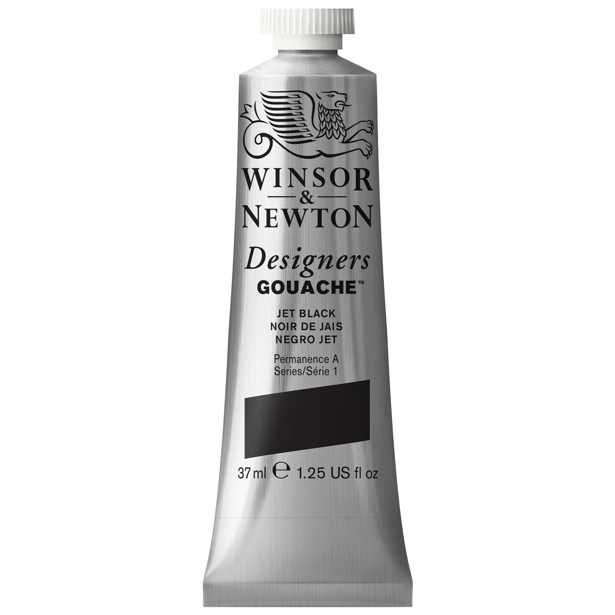 Winsor & Newton 614335 Series 1 37ml Tube Designers' Gouache - Jet Black