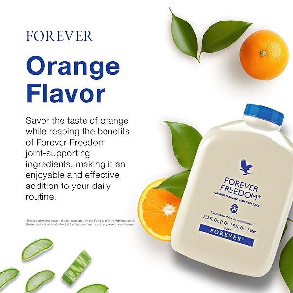 FOREVER LIVING – FOREVER FREEDOM – ALOE VERA JOINT SUPPORT WITH GLUCOSAMINE AND CHONDROITIN – ORANGE FLAVOR – 33.8 FL OZ (PACK OF 1)