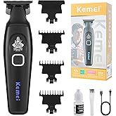 KEMEI Professional Hair Clipper & Cordless Barber Trimmer for Men, Clippers for Hair Cutting, Rechargeable T-Shaped Beard Trimmer, USB Charging, Gifts for Men