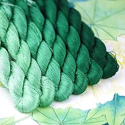 MINGGUXIUYI Natural Silk Thread – 6 Green