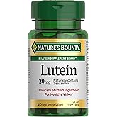 Nature's Bounty Lutein Pills, Eye Health Supplements and Vitamins, Support Vision Health, 20 mg, 40 Softgels