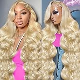 Resore 613 13x6 Lace Front Wig Human Hair 200 Density Body Wave Blonde Lace Front Wigs Human Hair 28 Inch Full & Thick 613 HD Lace Frontal Wig Pre Plucked with Baby Hair for Women.