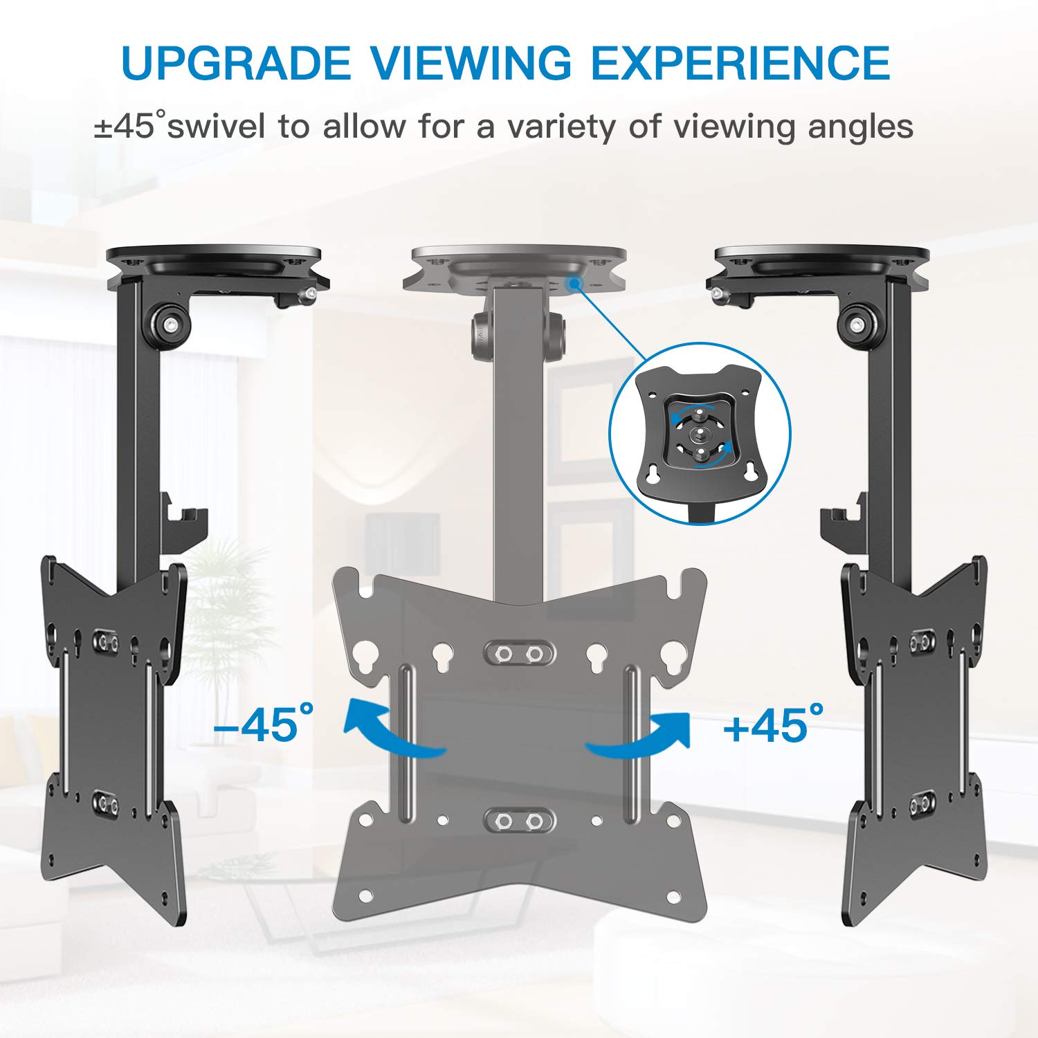 TV Deckenhalterung Schwenkbare Neigbare Klappbare Höhenverstellbare