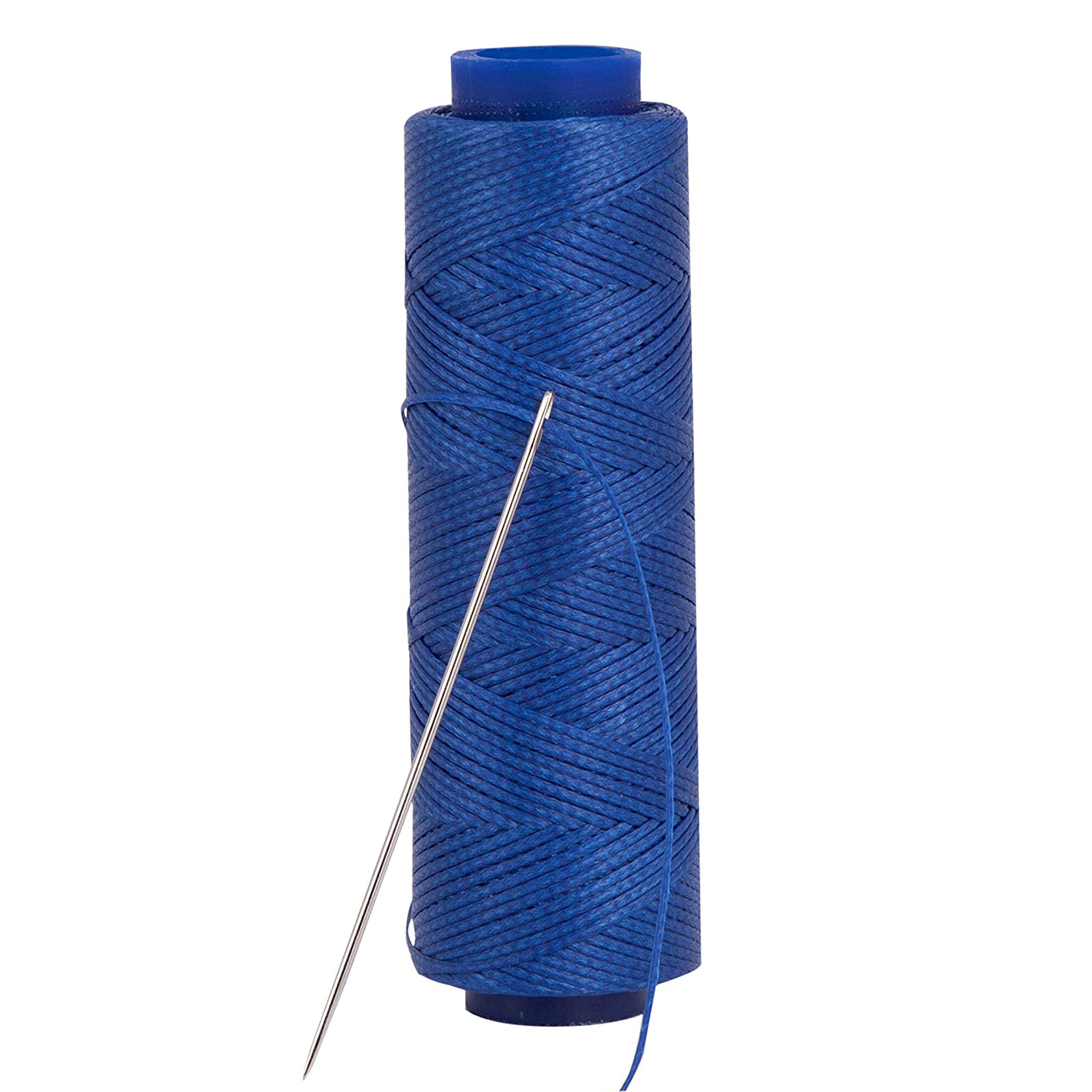 Shelver Waxed Thread, Strong Thread for Leather, Upholstery, Shoe, Bag, incl. Needle (Colour: Dark Blue)