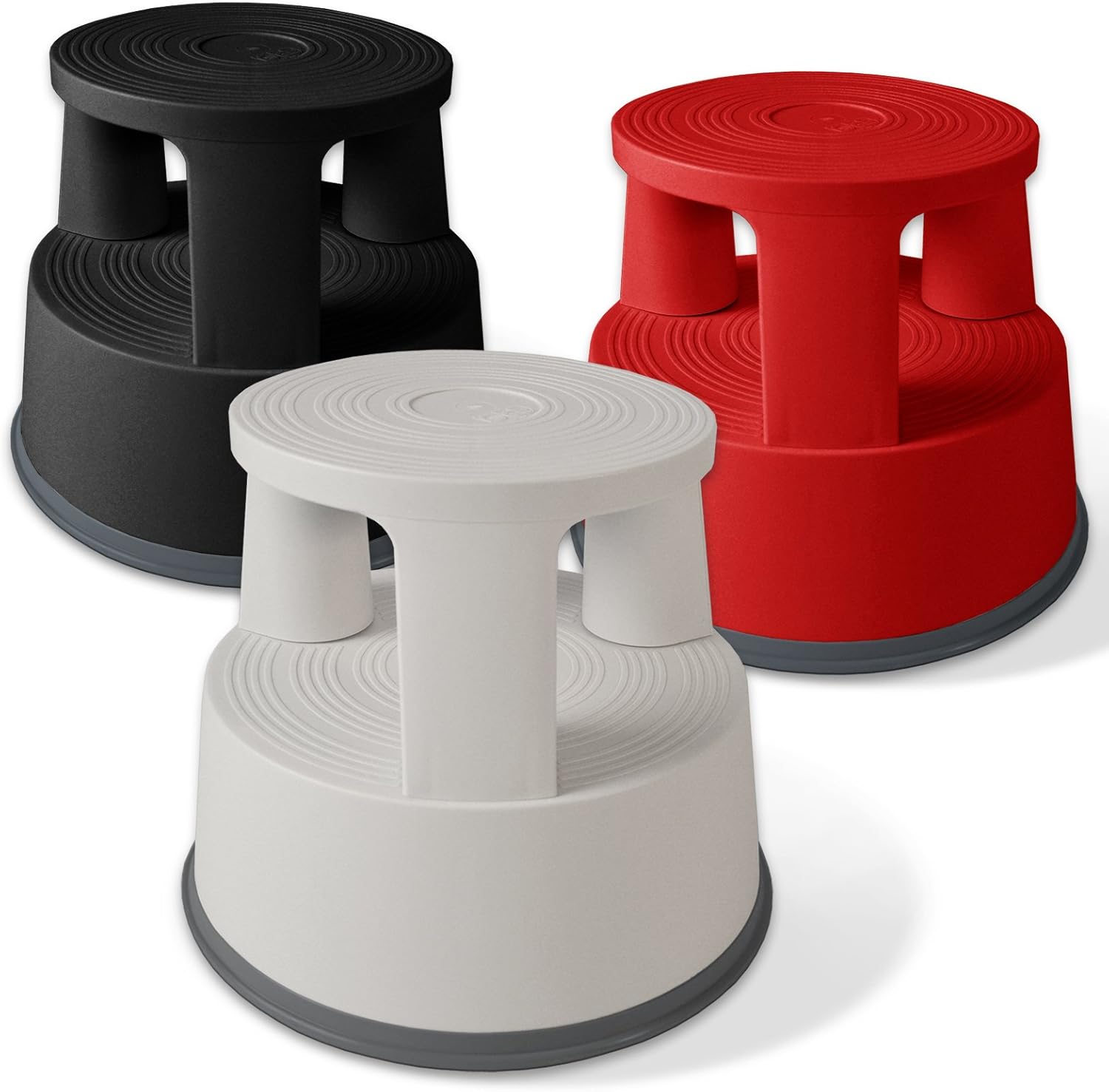 Amazon.com: casa pura Light Gray Kick Stool | Rolling Step Stool with