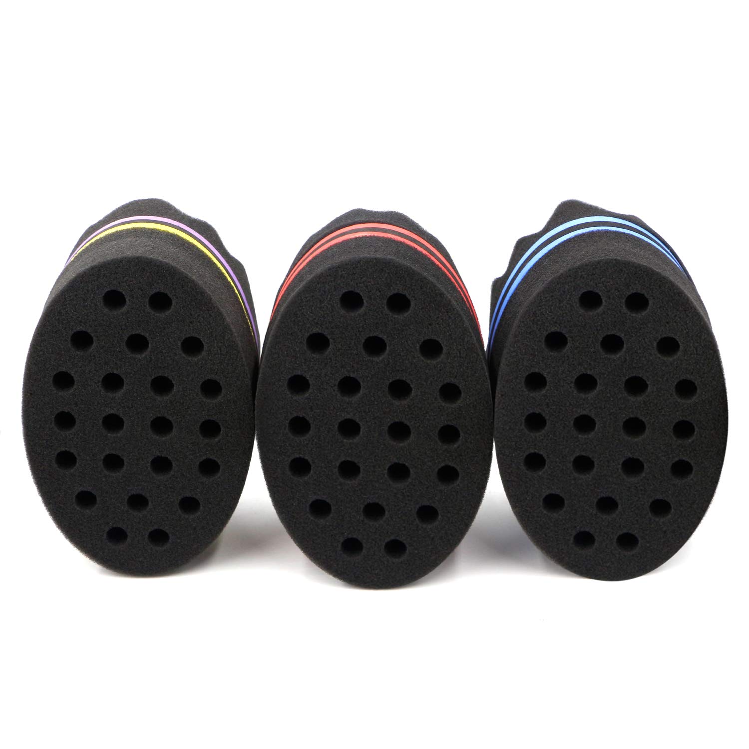 Parabirds Curl Twist Hair Sponge Double-Sided Hair Brush Afro Hair Comb(3PCS)