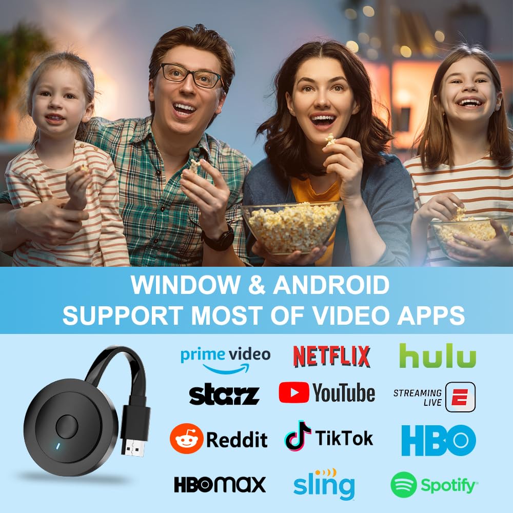 4K Wireless HDMI Display Adapter, SOCLLLife Screen Mirroring Dongle for i-Phone, i-Pad, Android, Windows, Laptop to HDTV/Projector/Monitor, Support Airplay, Miracast, DLNA for Casting Video & Audio