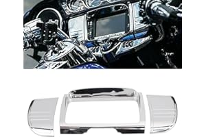 YDLMT Chrome Tri Line Stereo Trim Gauge Fit for Harley Touring Street Electra Tri Glide Ultra Limited 2014-2023