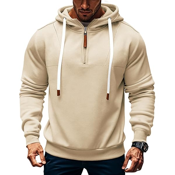 Fleece Lined 1/4 Zip Pullover Men Oversized Sweatshirt Quarter Zip