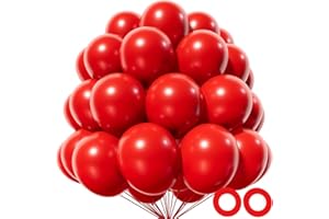 KAWKALSH Red Balloon 110pcs, 12 Inch Thickened Red Latex Helium Balloons for Graduation Wedding Independence Day Valentine's Day Memorial Day Christmas Engagement Birthday Party Decorations