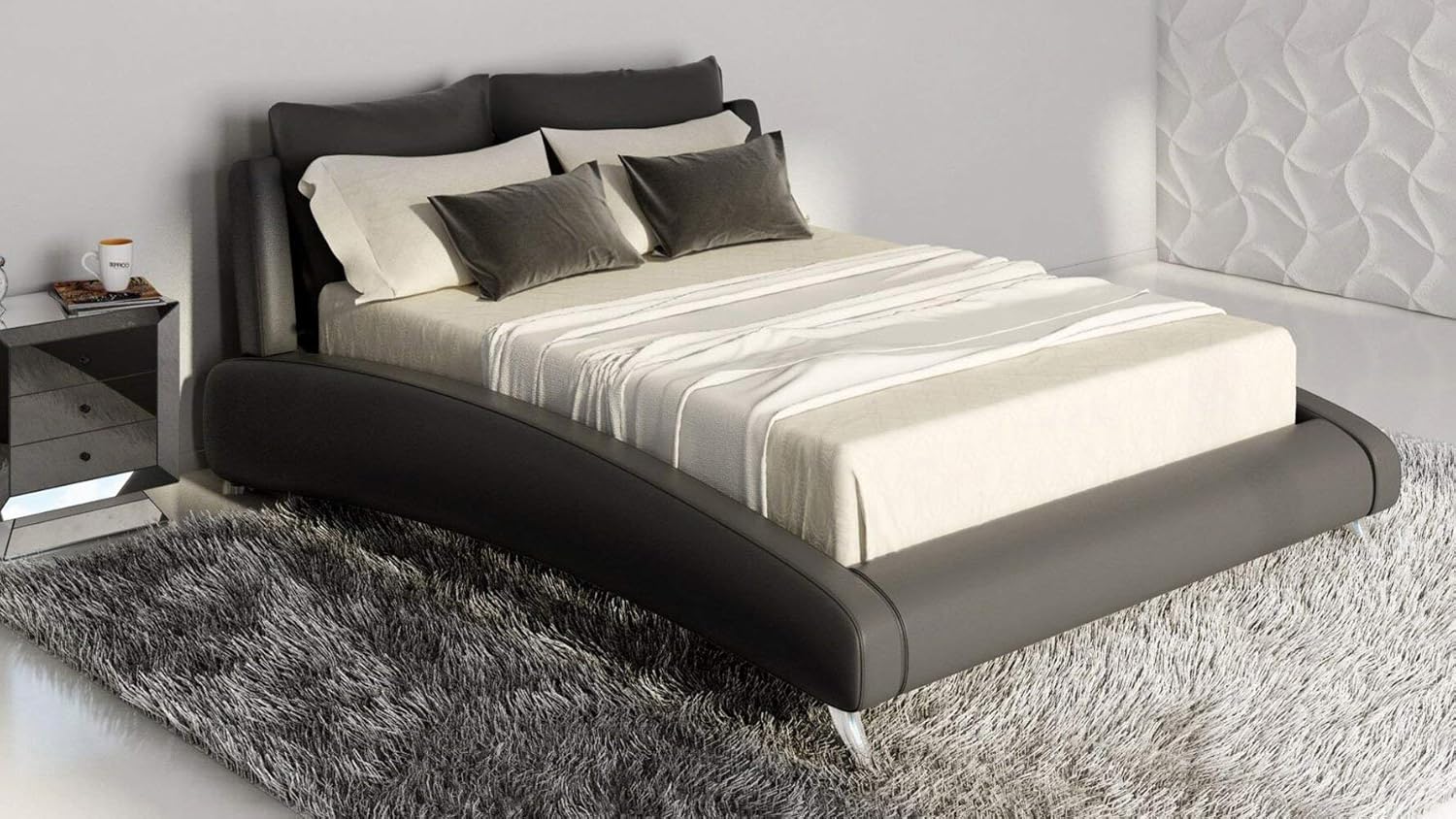 Best cal king bed frame with headboard mid century modern