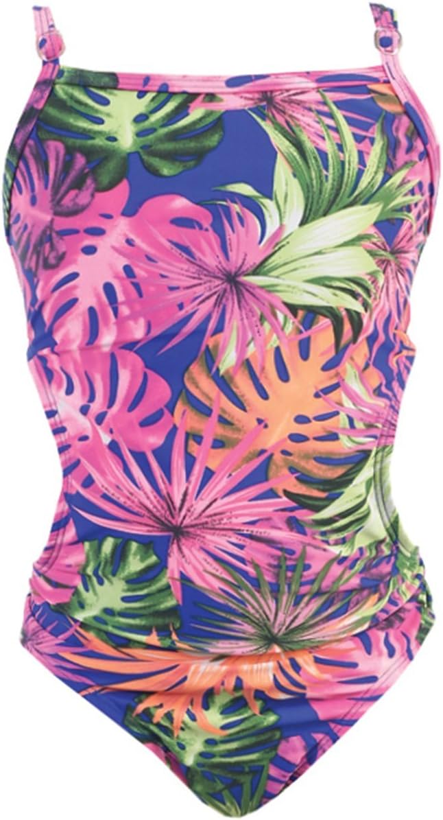 Girl's Cutout One Piece Swimsuit (8-10, Tropical Blue)