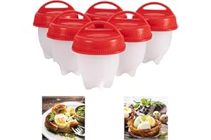 BETIM Silicone Egg Cooker, Hard Boiled Egg Maker 6 Pieces Silicone Egg Poachers, Boiled Egg Cooker without Shell, BPA Free Non-Stick Egg Poacher, Fast Poaching Egg Cooker for Hard Boiled Eggs
