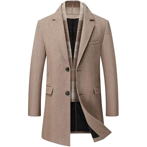 JEShifangjiusu Mens Long Sleeves Outer Wear Spring Fall Wool