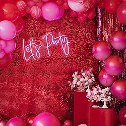 Shimmer Wall Backdrop Red Sequin Panel Backdrop 36