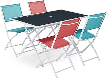 Alinea Regal Ensemble 4 Chaises Et 1 Table De Jardin Multicolore X1 Amazon Fr Jardin