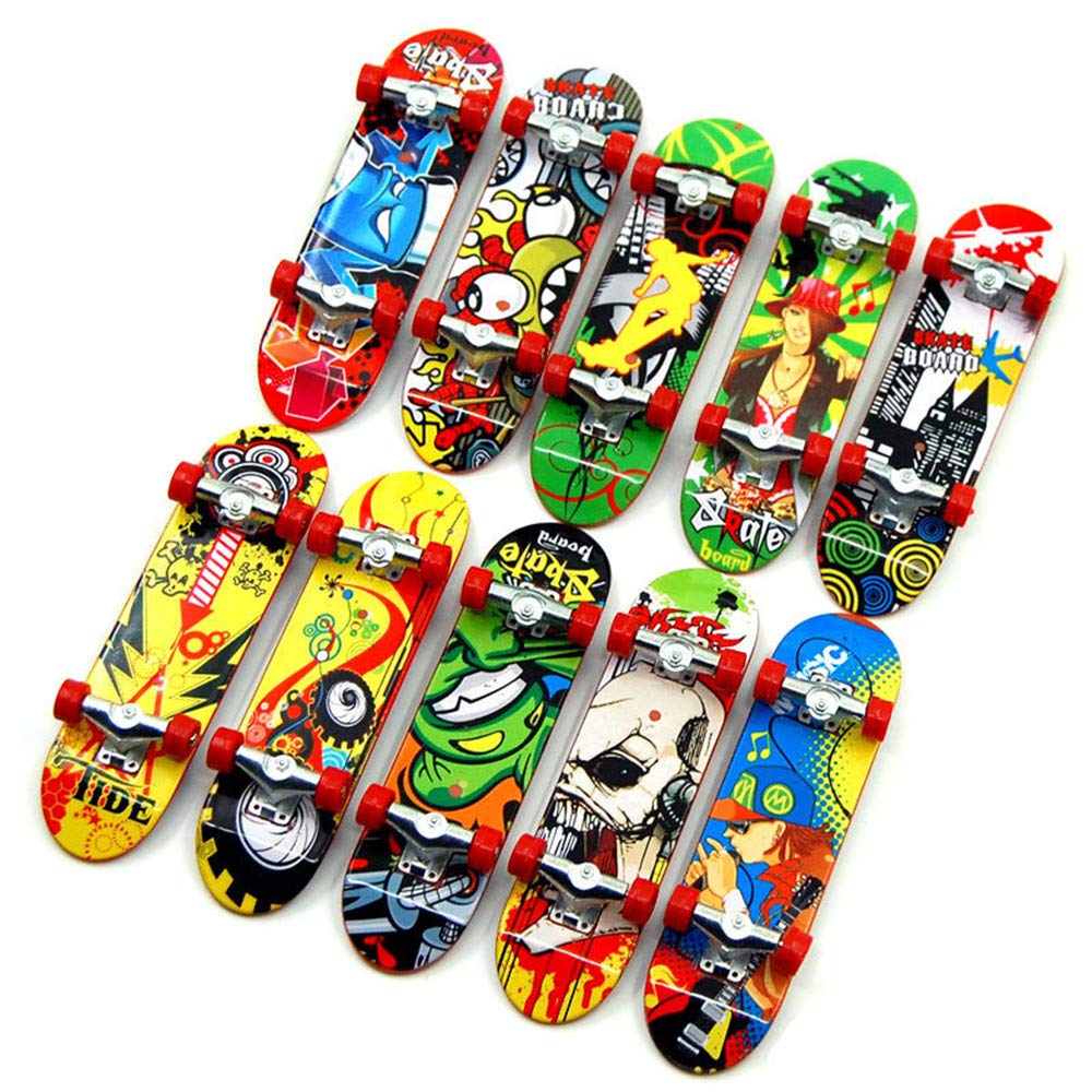 TOPWAYS Finger Mini Skateboard, Deck Truck Finger Board Skate Toy Perfect for Kids Party Favours Bag Fillers Children Gift Random 6pcs