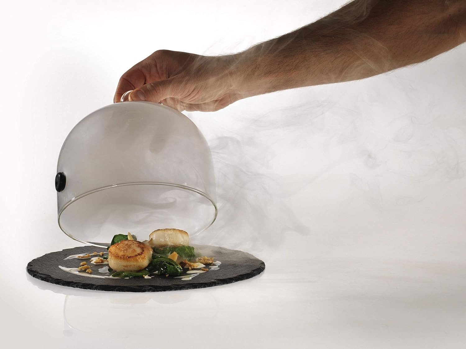 Lacor - 61813 - Magnetic Food Smoker Hood, ⌀12,5 x 7,5 cm, Glass, 13x13x11cm - Image 3
