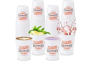 Qinyoung 24 Pcs Friendsgiving Party Supplies 16 oz Plastic Cups Bulk Happy Friendsgiving Theme Fall Thanksgiving Reusable Drinking Cups for Thanksgiving Fall Autumn Friend Party Supplies