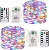ooklee Fairy Lights Battery Operated 2 Pack 10M 100 LED Waterproof Copper Wire