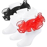 Witwot Girls Ruffle Socks Toddler Double Lace Frilly Pageant Dress Sock Turn Cuff Socks