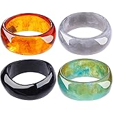 Gushu Acrylic Chunky Bangle Bracelets for Women,Square Acrylic Resin Bangle Wide Geometric Irregular Wristbands Women Plastic Bracelet for Women