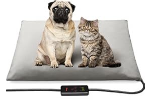 Toozey Medium Pet Heating Pad, 28x20 in, 6 Temp Settings, Timer, Waterproof, Chew-Resistant Cord, for Dogs and Cats